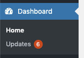 Dashboard - Updates Menu