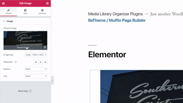Media Library Organizer: Filters: Page Builders