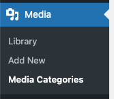 Media Library Organizer: Media Categories Menu